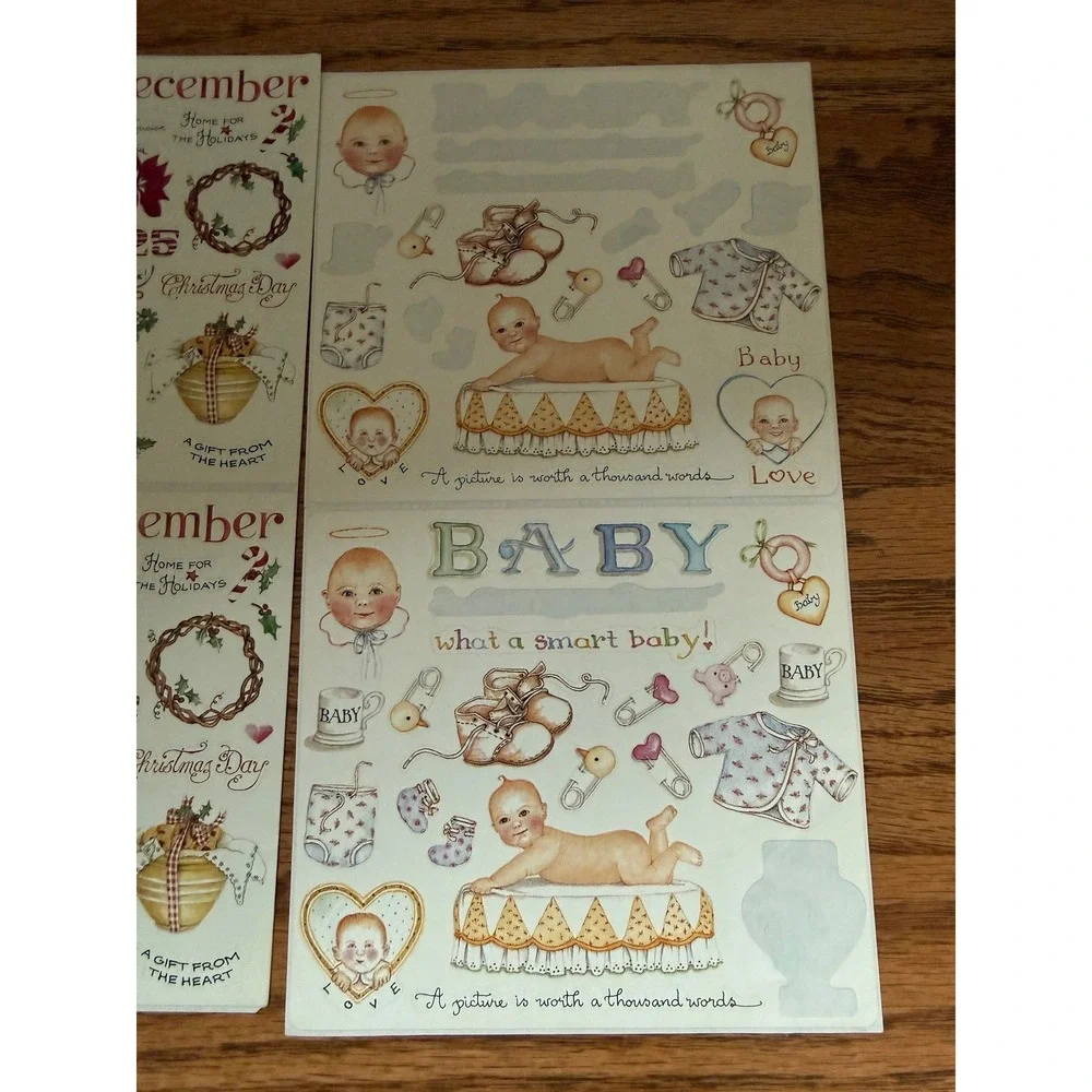 Susan Branch Scrapbook Sticker Lot Winter Holiday Baby Die Cut Sheets Acid Free